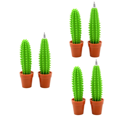LALAFINA 6 Pcs Ball Point Pens Black Office Supplies Ballpoint Pens Kid Ball Pen Kids Stationary Ball Pen Cactus Ball Pen Creative Pupil Ball Pen Ballpoint Pen Cactus Ink Pupils Cute Gel