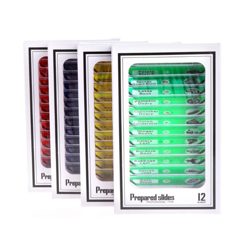 Microscope Kit 48Pcs/Set Prepared Microscope Slides Specimen Sample Microscope Lens Adapters