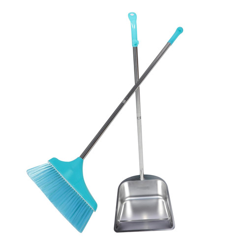 PartyKindom 1 Set Stainless Steel Dustpan Broom with Dustpan Home Cleaning Broom Dustpan and Brush Broom Dustpan Broom with Dust Pan Stainless Steel Dust Pan Office Stand up Indoor Plastic