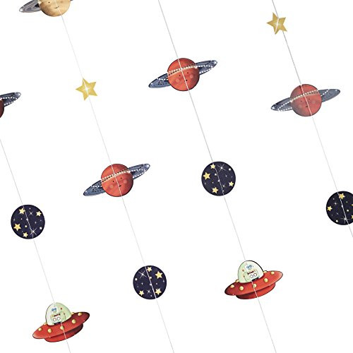 Ginger Ray Space Adventure Party Spaceship & Robot Kids Backdrop, Mixed