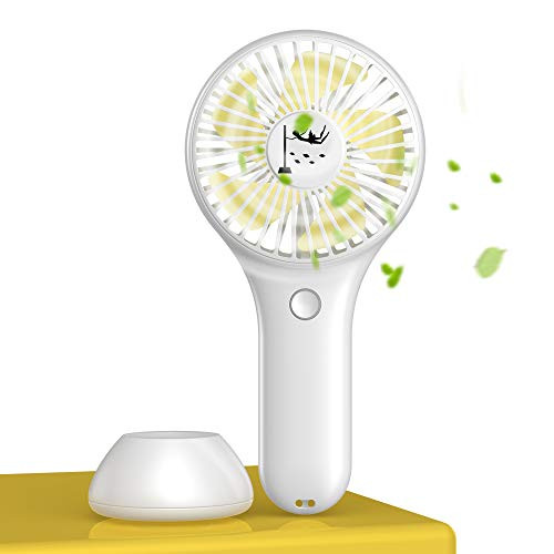 Cerreat Handheld Fan, Portable Fan 2000mAh Battery Operated Fan Peosonal Fan USB Rechargeable Mini Fan with 3 Speeds Adjustable for Home Office Outdoor Travel