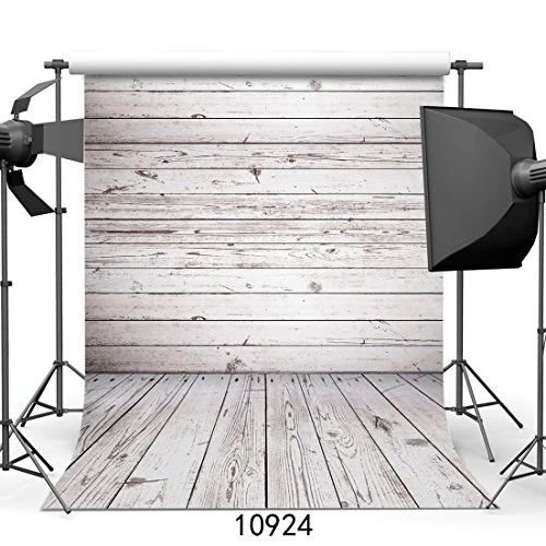 WOLADA 5x7ft Grey Wood Photo Backdrop Wooden Wall & Floor Vinyl Fabric Photography Backdrop Baby Shower Photography Backdrops Home Party Customized Studio Background Studio Props 10924
