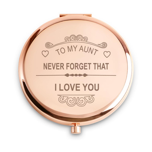Daricano Unique Gifts for Aunt, Personalized Christmas Birthday Gifts for Aunt, Best Aunt Gifts, Sentimental Aunt Gift from Niece Nephew, Engraved Compact Mirror