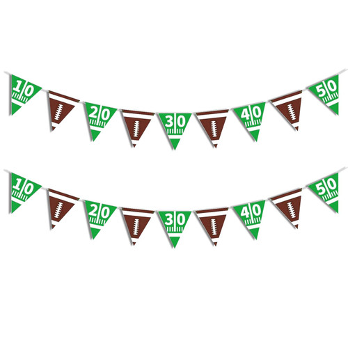 2pcs Football Banner Football Pennant Banner Football Themed Party Supplies Football Paper American Football Triangle Flags Banner for Football Party Decor Football Birthday Party Decorations