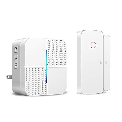 Wireless Door Open Chime Alert Door Entrance Entry Alarm for Business Home Store Office 1 Receiver & 1 Magnetic Window Sensor 52 Ringtones 4 Volume Level