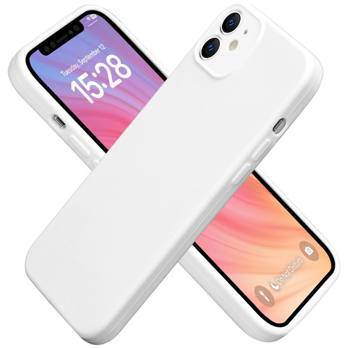 Tothereug Compatible with iPhone 12 Case, Designed for iPhone 12 Case, Silicone Shockproof Phone Case with [Soft Anti-Scratch Microfiber Lining] 6.1 inch, (iPhone 12,White)