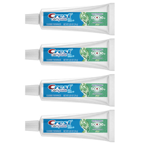 Crest Complete Whitening Scope Minty Toothpaste, Travel Size 0.85 Oz, (24g) - Pack of 4