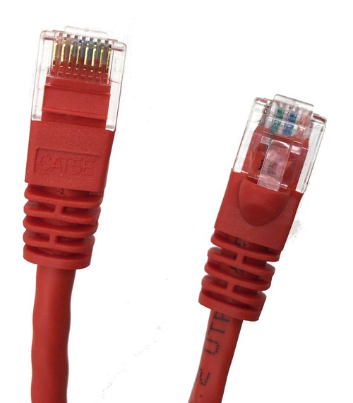 Micro Connectors, Inc. 7 feet Cat 5e UTP Molded Snagless RJ45 Networking Patch Cable -Red (E07-007R )