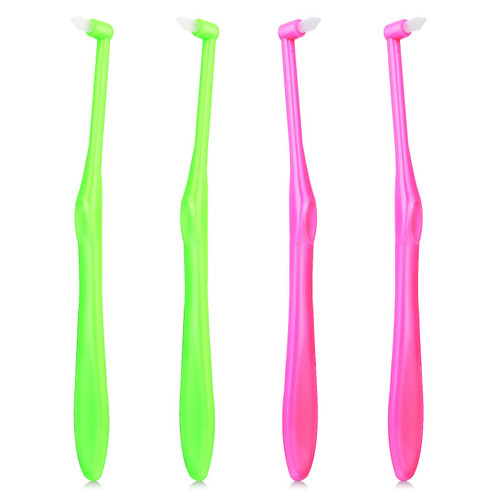 Ouligay 4Pcs Tuft Toothbrush Tufted Toothbrush End Tuft Toothbrush Soft Trim Toothbrush Interdental Interspace Toothbrush for Orthodontic Braces Toothbrush for Detail Cleaning