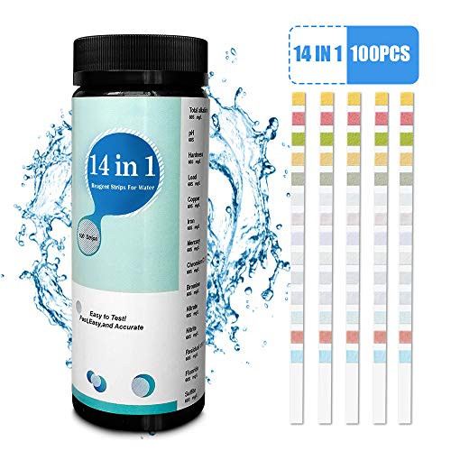 Essieny Drinking Water Test Strips Kit Upgrade 14 in 1, New & Improved Low Level Sensitivity, Best at Home Testing Kit for Accurate Water Quality Testing, 100Pcs (1 Package)