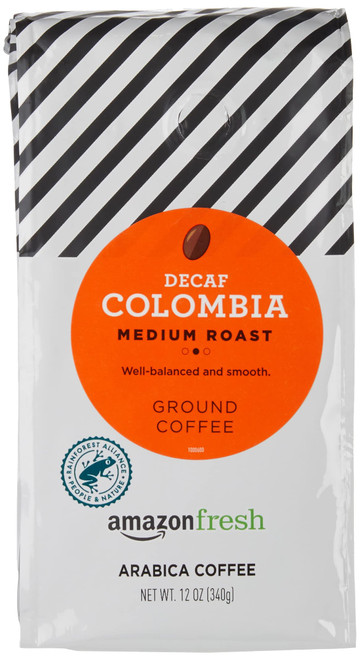 Amazon Fresh Decaf Colombia Ground Coffee, Medium Roast, 12 Ounce Amazon Fresh Decaf Colombia Ground Coffee, Medium Roast, 12 Ounce