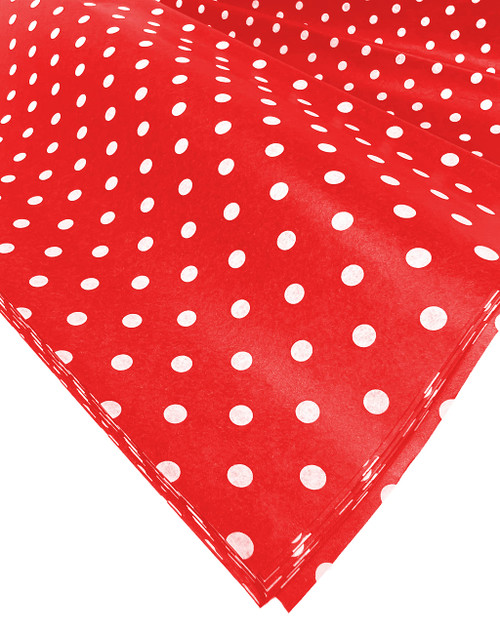 Flexicore Packaging Red Polka Dot Print Gift Wrap Tissue Paper Size: 15 Inch X 20 Inch | Count: 10 Sheets | Color: Red Polka Dot