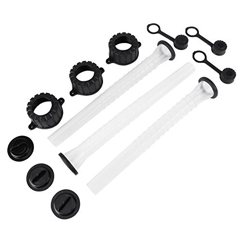 Estink Gas Can Spout,3 Sets Gas Can Spouts Fuel Container Replacement Spout Gasket Stopper Screw Cap Collar Rear Vent Cap for 5L Gas Tank