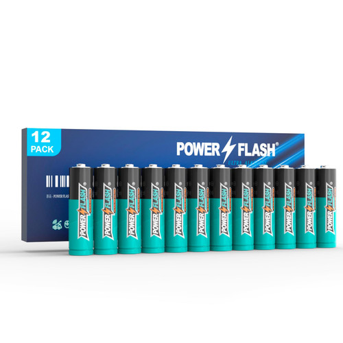 POWER FLASH AAA Batteries 12 Pack with Fresh Date-Triple A Long-Lasting Alkaline High-Performance Battery,1.5 Volt,10-Year Shelf Life,Power Will not Leak,Dependable Power for Your Devices POWER FLASH AAA Batteries 12 Pack with Fresh Date-Triple A Long-Lasting Alkaline High-Performance Battery,1.5 Volt,10-Year Shelf Life,Power Will not Leak,Dependable Power for Your Devices