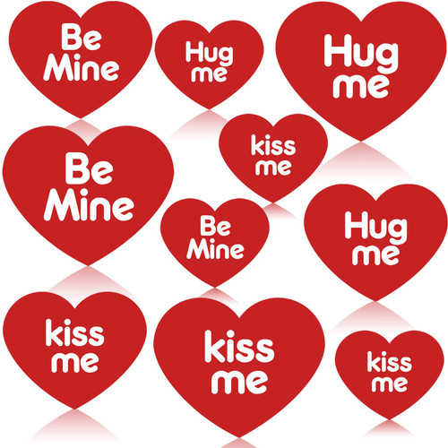 Zonon 90 Pcs Valentine's Day Paper Hearts Conversation Hearts Cutouts Valentine's Day Bulletin Board Borders for Valentine's Day Party Classroom Decoration Craft Supplies 2.95'', 3.94'', 4.72''