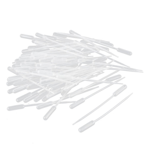uxcell 100 Pcs Plastic Disposable Pipettes 0.5ml, Clear Transfer Pasteur Pipettes, 113mm Length, Liquid Dropper for Ear Eye Essential Oils Alcohol Paint Makeup Lab
