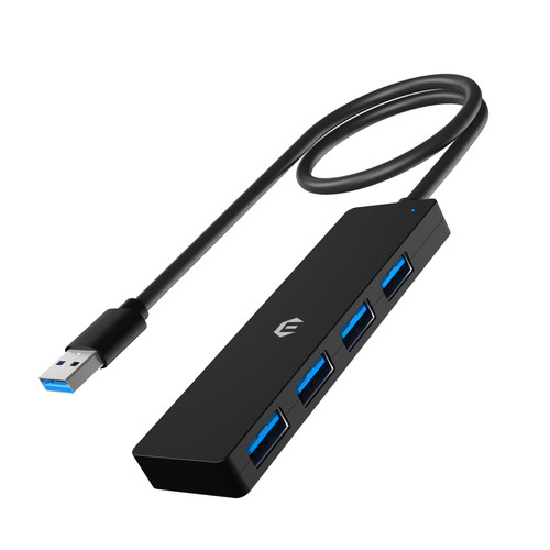 Tymyp USB 3.0 Hub, 4-Port USB Hub, USB Expander for Laptop, Xbox, Solid State Drive, HDD, Console, Printer, Camera, Keyboard, Mouse, and Beyond