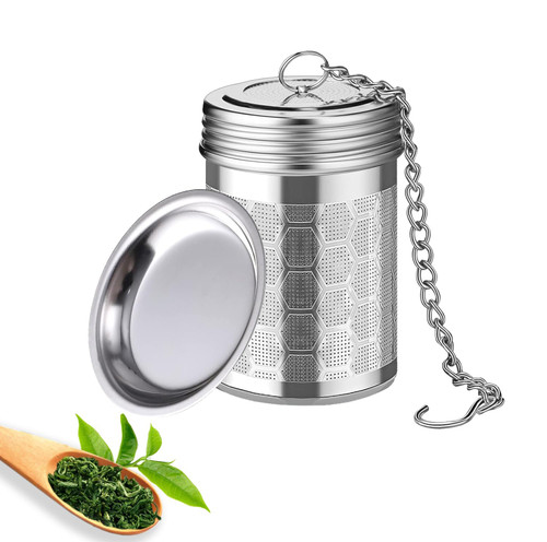 Tea Infuser Strainers for Loose Tea, 304 Stainless Steel Tea Diffusers Filter with Drip Trays and Chain Hook, Extra Fine Mesh Tea Steeper Basket Infusers for Teapot, Mug, Cup Tea Infuser Strainers for Loose Tea, 304 Stainless Steel Tea Diffusers Filter with Drip Trays and Chain Hook, Extra Fine Mesh Tea Steeper Basket Infusers for Teapot, Mug, Cup