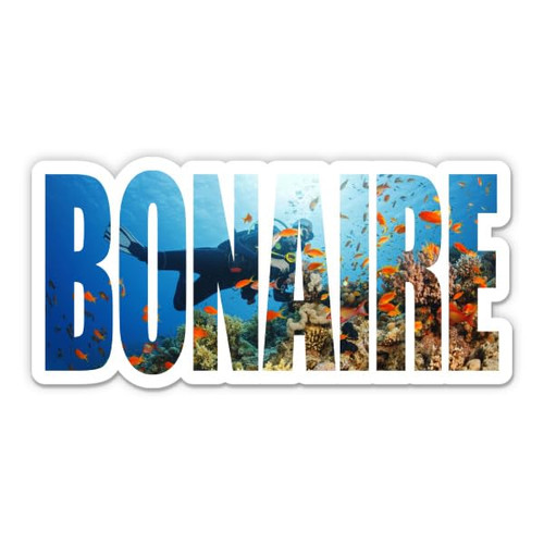 Squiddy Bonaire Diving - Vinyl Sticker for Car, Laptop, Notebook (5.5" Wide)