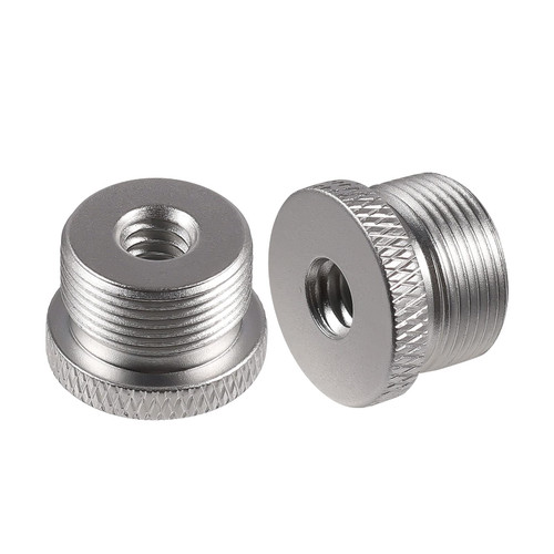 SAVITA 2pcs Mic Stand Adapter Screw Thread Adapter Tripod Screw Adapter For Camera Monitor Microphone Stand (1/4 inch to 5/8 inch (Silver))
