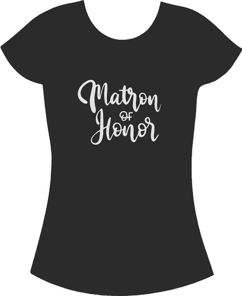 Matron of honor bridal party heat transfer IRON on stencils for wedding (Silver)