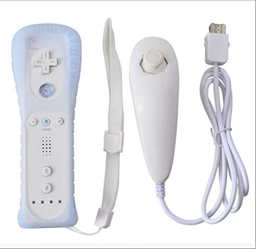Wii Controller Manual Included Wii Remote and Nunchuck Controller with Silicon Case for Wii and Wii U?not Motion Plus?