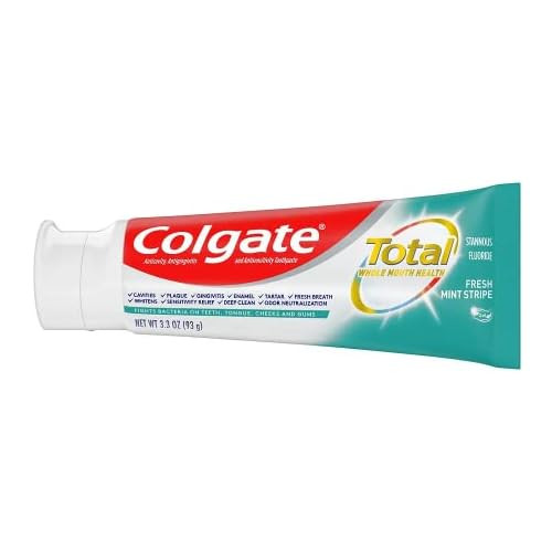 Colgate Total Toothpaste, Fresh Mint Stripe Gel, 3.3 oz (93g) - 1 Count
