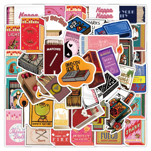50Pcs Match Boxes Stickers Match Waterproof Vinyl Decals for Cup Water Bottles Laptop Luggage Computer Mobile Phone Guitar Skateboard 50Pcs Match Boxes Stickers Match Waterproof Vinyl Decals for Cup Water Bottles Laptop Luggage Computer Mobile Phone Guitar Skateboard
