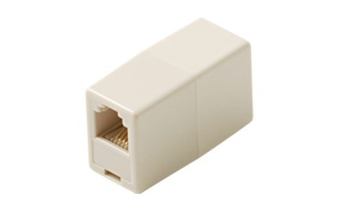 Memotronics RJ11 Phone Line Coupler (2 Sockets), Ivory, for Extending Phone Cords