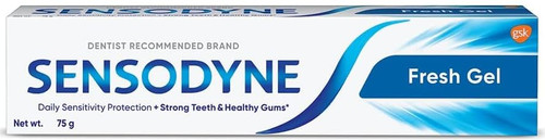 Sensodyne Toothpaste for Sensitive Teeth, Strong Teeth&Healthy Gums, Fresh Gel, 2.64 Ounce (75g) - 1 Count Sensodyne Toothpaste for Sensitive Teeth, Strong Teeth&Healthy Gums, Fresh Gel, 2.64 Ounce (75g) - 1 Count