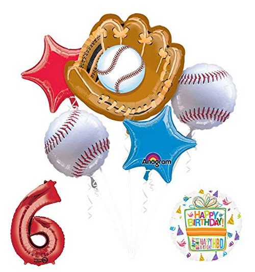 Mayflower Products Baseball 6th Birthday Party Supplies and Balloon Bouquet Decorations Mayflower Products Baseball 6th Birthday Party Supplies and Balloon Bouquet Decorations