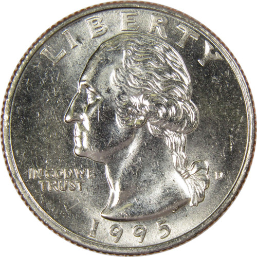 1995 D Washington Quarter BU Uncirculated Mint State 25c US Coin Collectible 1995 D Washington Quarter BU Uncirculated Mint State 25c US Coin Collectible