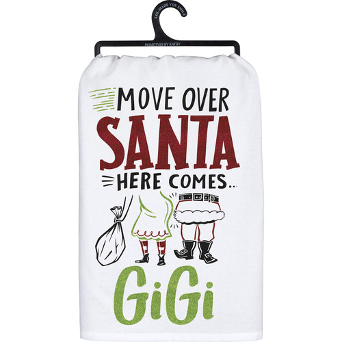 PBK Primitives by Kathy 109647 Here Comes Gigi Dish Towel 28-inch Square, Cotton