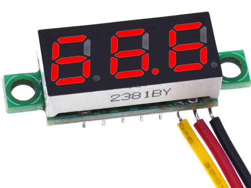 0.28 inch DC 0-100V 3-Wire Mini Gauge Voltage Meter Voltmeter LED Display Digital Panel Voltmeter Meter Detector Monitor Tools (Red)
