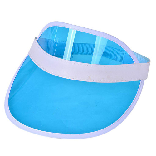 Sun Visor Hats Women Large Brim Summer Beach Cap Adjustable Tennis Sport Hat Golf Athletic Visors Sun Hat for Men Women Sky Blue