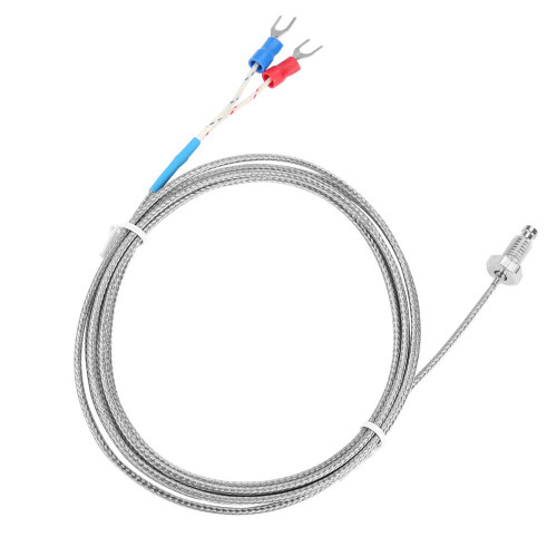 Thermocouple K Type M6 Screw Fine Thread Type K Thermocouple Temperature Sensor Wire 0-400? 1M/2M/3M/4M/5M for Plastics Machinery Textiles Food Industry (2M)