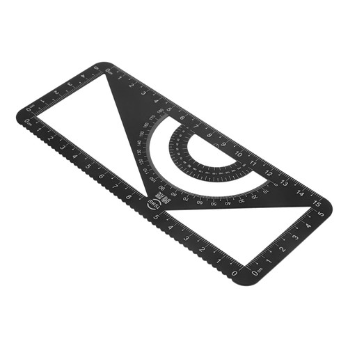 FUNOMOCYA Set Metal Ruler Drafting Ruler Triangle Ruler Protractors Math Compass and Protractor Geometry Protractor Engineering Scale Ruler Suit Aluminum Alloy Triangle Board Office One Body