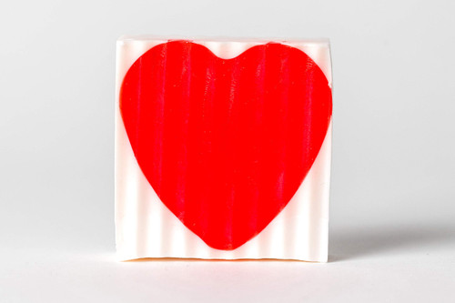 Valentines Heart All Natural Handmade Glycerin Red and White 4 oz Soap Bar Valentines Heart All Natural Handmade Glycerin Red and White 4 oz Soap Bar