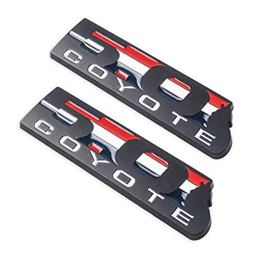 5.0 Mustang Emblem for Ford Mustang & Ford F150 COYOTE 5.0 Decal Badge 2Pack (BLACK)
