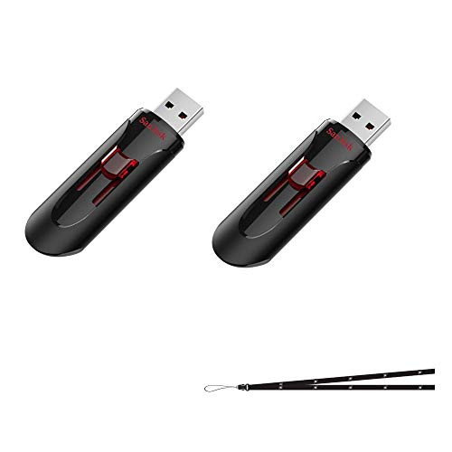 SanDisk Cruzer Glide Flash Drive USB 32 GB 2 PACK + BONUS VIPTECH lanyard