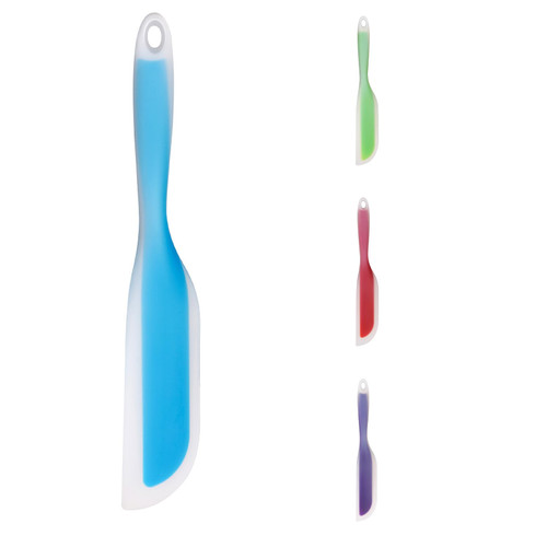 Nonstick Silicone Knife Shaped Flexible Kitchen Spatula Scraper Turner,Kitchen Cooking Utensils With Nylon Core (Blue)