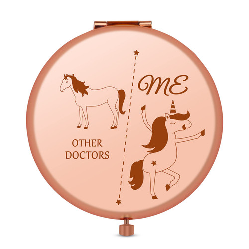 Jielahua Doctor Appreciation Gifts for Women Thank You Gifts for Doctors Rose Gold Compact Mirror Medical Graduation Gifts Retirement Gifts for Doctor Birthday for Doctor