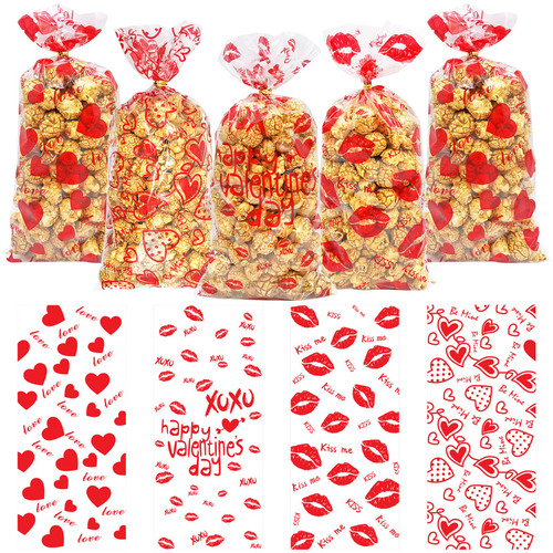 Jexila 160PCS Valentines Day Cellophane Bags Heart Valentine Treat Bags with 160 Twist Ties,Valentine's Day Plastic Goodie Candy Bags for Party Favor Snack Cookie Bags Jexila 160PCS Valentines Day Cellophane Bags Heart Valentine Treat Bags with 160 Twist Ties,Valentine's Day Plastic Goodie Candy Bags for Party Favor Snack Cookie Bags