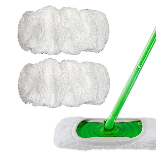 HASXNTA 2PCS Reusable Microfiber Mop Pads Compatible with Swiffer Sweeper Mop,Floor Cleaning Mop Head Pads Refills for Wet & Dry Dual Use(Mop is Not Included)