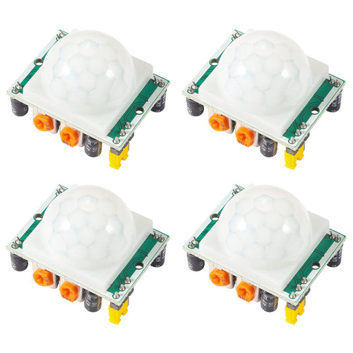 Dorhea 4Pcs HC-SR501 Pir Motion Infrared Human Body Sensor Module Pyroelectric Infrared Motion Detector Module for Raspberry Pi Microcontrollers Projects