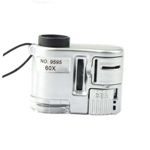 UKCOCO Small Microscope Handheld Hand Held Microscope 60x Handheld Microscope Hand Microscope Hand Held Telescopes for Adults 60x Loupe Magnifier Miniscope Mini-Telescope Coin Wireless