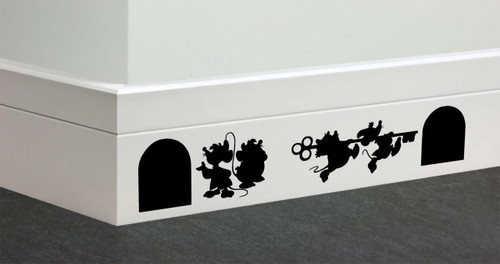 Sticker Surge Cinderella Mice Jaq N Gus with Mouse Hole Wall Decals, Fun Animal Stickers for Kids, Vinyl Peel and Stick Decals for Kids Room, Living Room, Nursery Bedroom Wall Decor Sticker Surge Cinderella Mice Jaq N Gus with Mouse Hole Wall Decals, Fun Animal Stickers for Kids, Vinyl Peel and Stick Decals for Kids Room, Living Room, Nursery Bedroom Wall Decor
