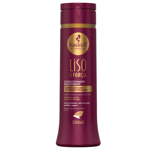 Haskell - Linha Liso com Forca - Condicionador Disciplinante 300 Ml - (Straight Hair with Strength Collection - Disciplinary Conditioner 10.14 Fl Oz)