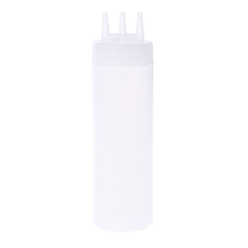 CHBC 24oz 3 Hole Squeeze Bottle Condiment Dispenser Sauce Vinegar Oil Ketchup Cruet Bin (White) CHBC 24oz 3 Hole Squeeze Bottle Condiment Dispenser Sauce Vinegar Oil Ketchup Cruet Bin (White)
