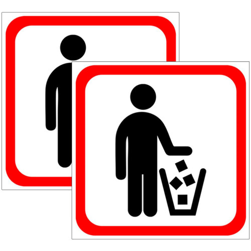 Cabilock 2pcs Trash Can Stickers Trash Bin Trash Can Warning Stickers Recycle Sticker for Trash Can Labeling Stickers Recycle Bins Stickers Label Sticker Bin Sticker Cartoon Wall Decals PVC